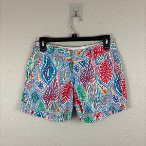 Lilly Pulitzer Womens Multicolor Coral Print Mid Rise The Chipper Shorts Size 0